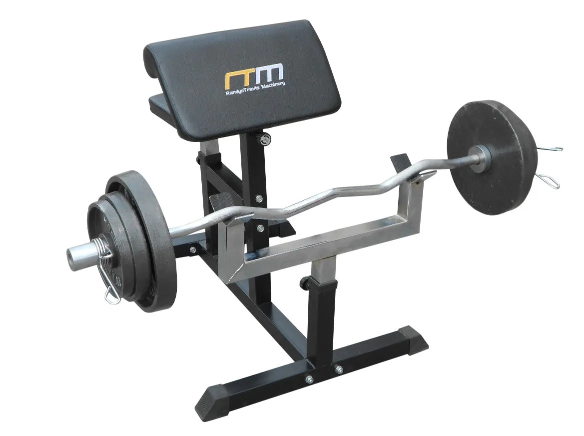 Adjustable Heavy-Gauge Steel Preacher Curl Bench