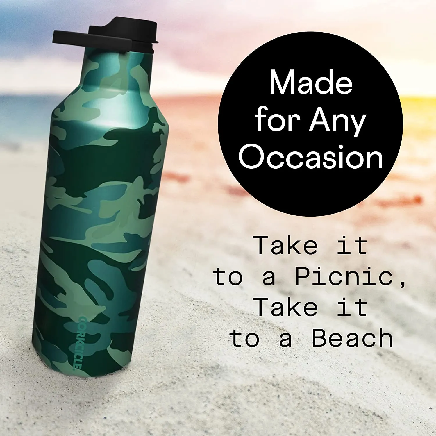 Corkcicle Canteen Sport Collection - Water Bottle & Thermos - Triple Insulated Shatterproof Stainless Steel