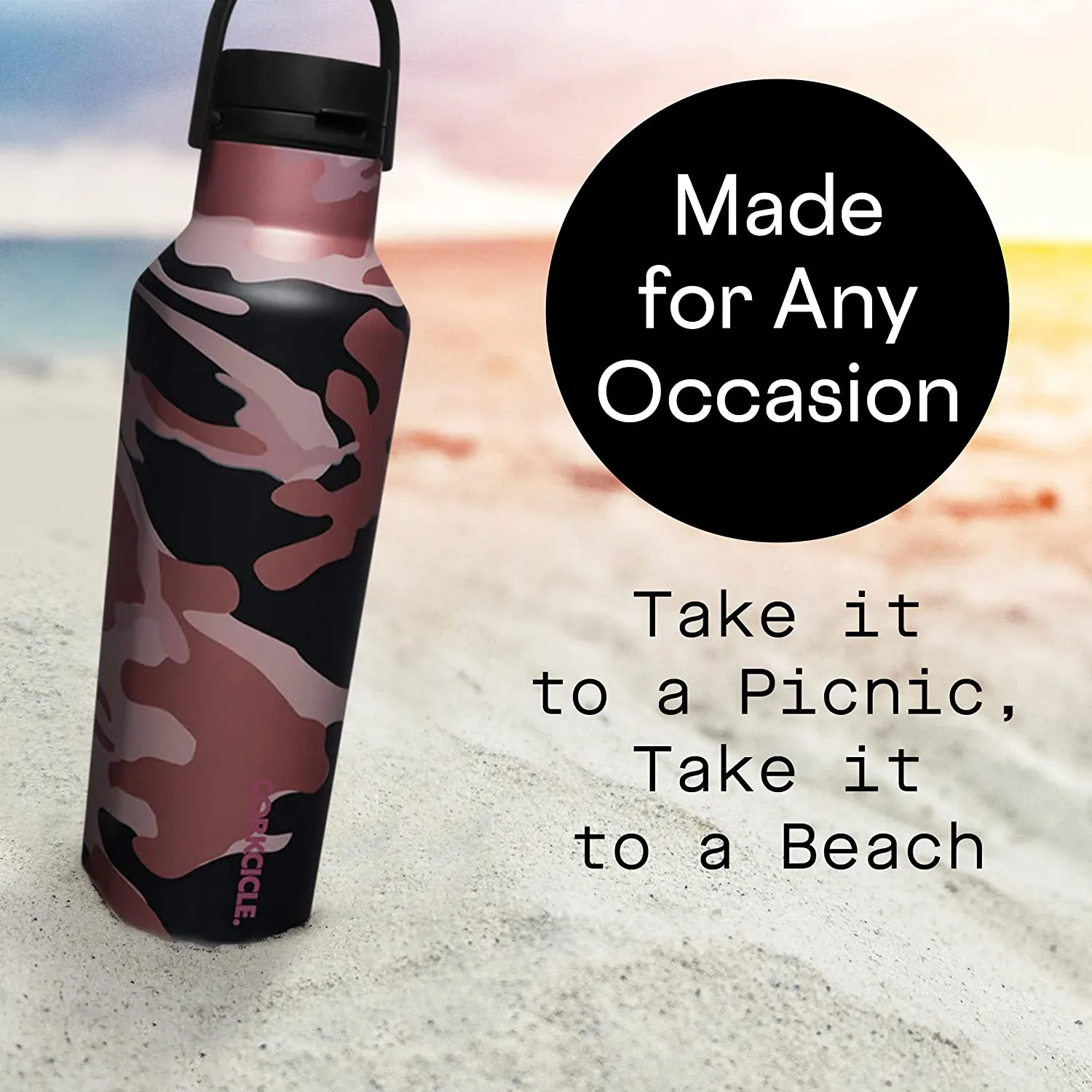 Corkcicle Canteen Sport Collection - Water Bottle & Thermos - Triple Insulated Shatterproof Stainless Steel