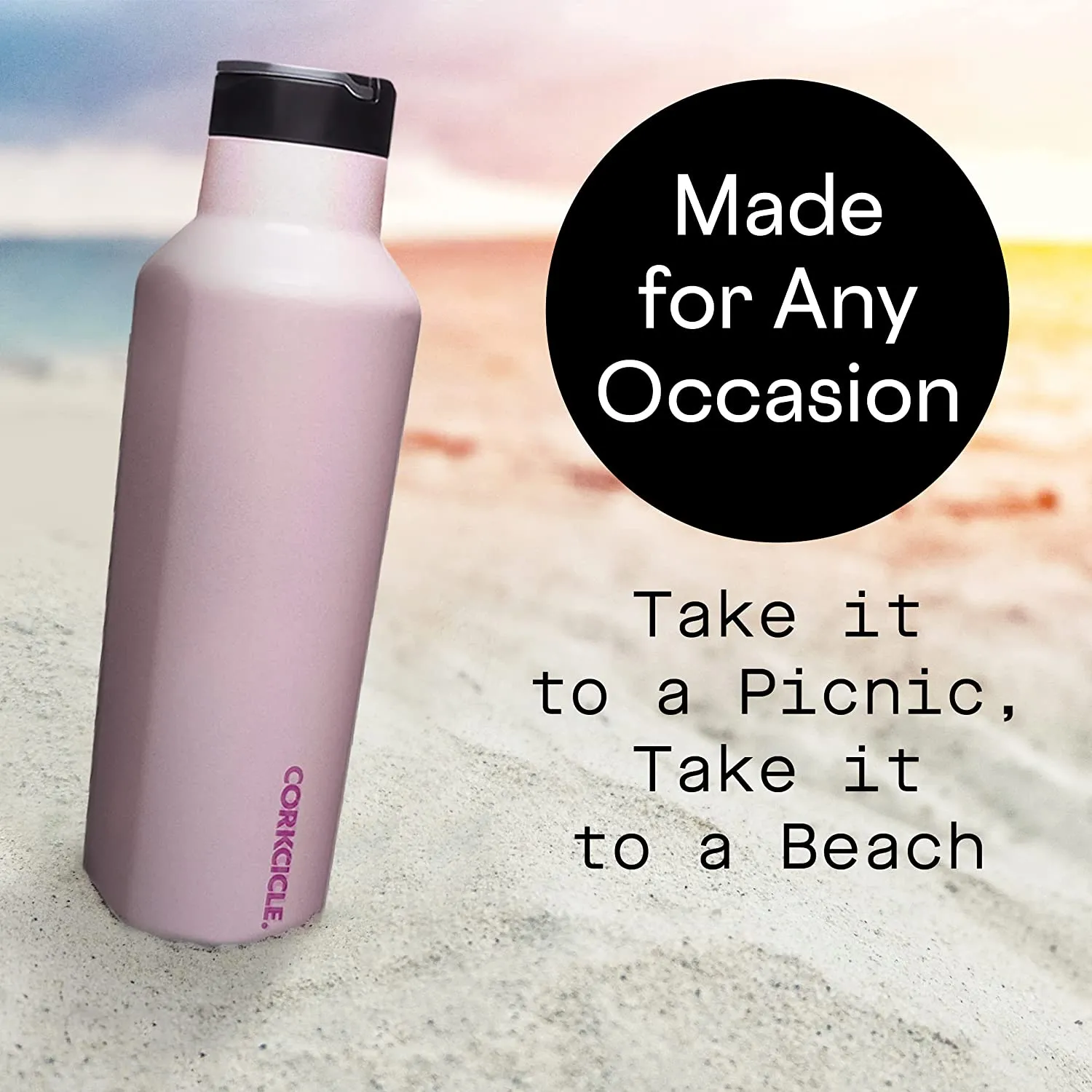 Corkcicle Canteen Sport Collection - Water Bottle & Thermos - Triple Insulated Shatterproof Stainless Steel