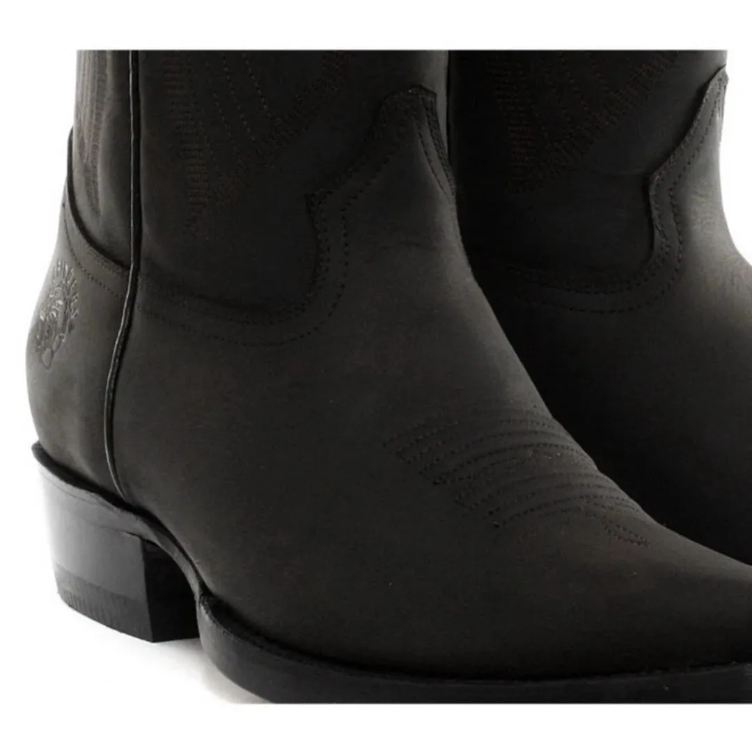 Mens Cowboy Boots Pointed Black Brown Grinders Louisiana Real Leather wile west