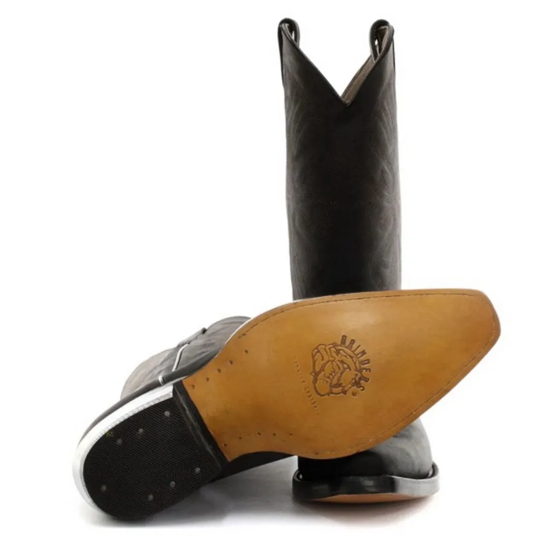 Mens Cowboy Boots Pointed Black Brown Grinders Louisiana Real Leather wile west