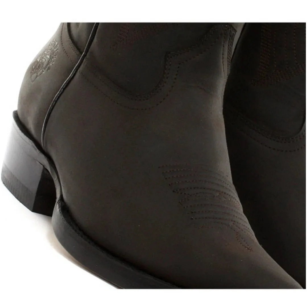 Mens Cowboy Boots Pointed Black Brown Grinders Louisiana Real Leather wile west