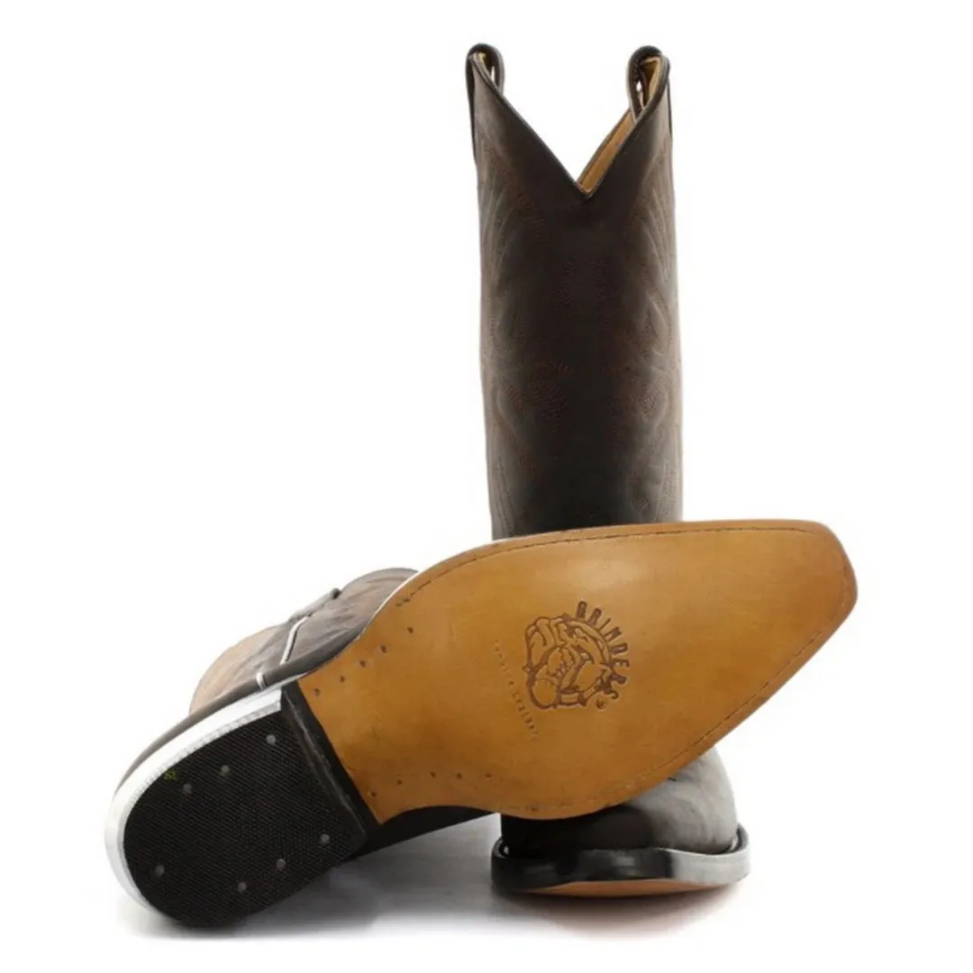 Mens Cowboy Boots Pointed Black Brown Grinders Louisiana Real Leather wile west