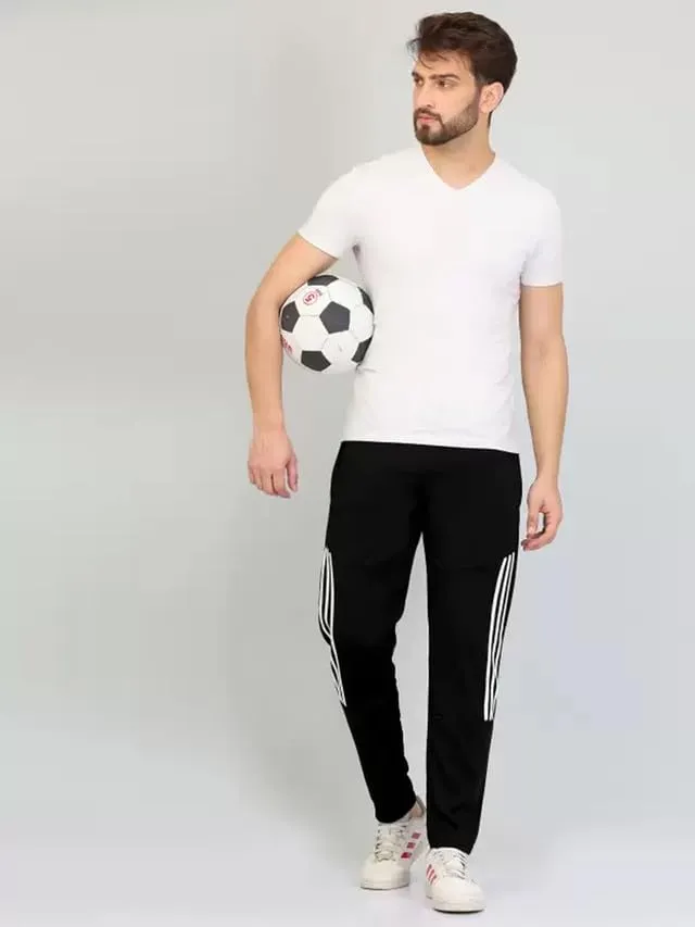 Selvia Men's Knitted Lycra Full Elastic Jogger Track Pant(562Tk7724N-Xl_Black)