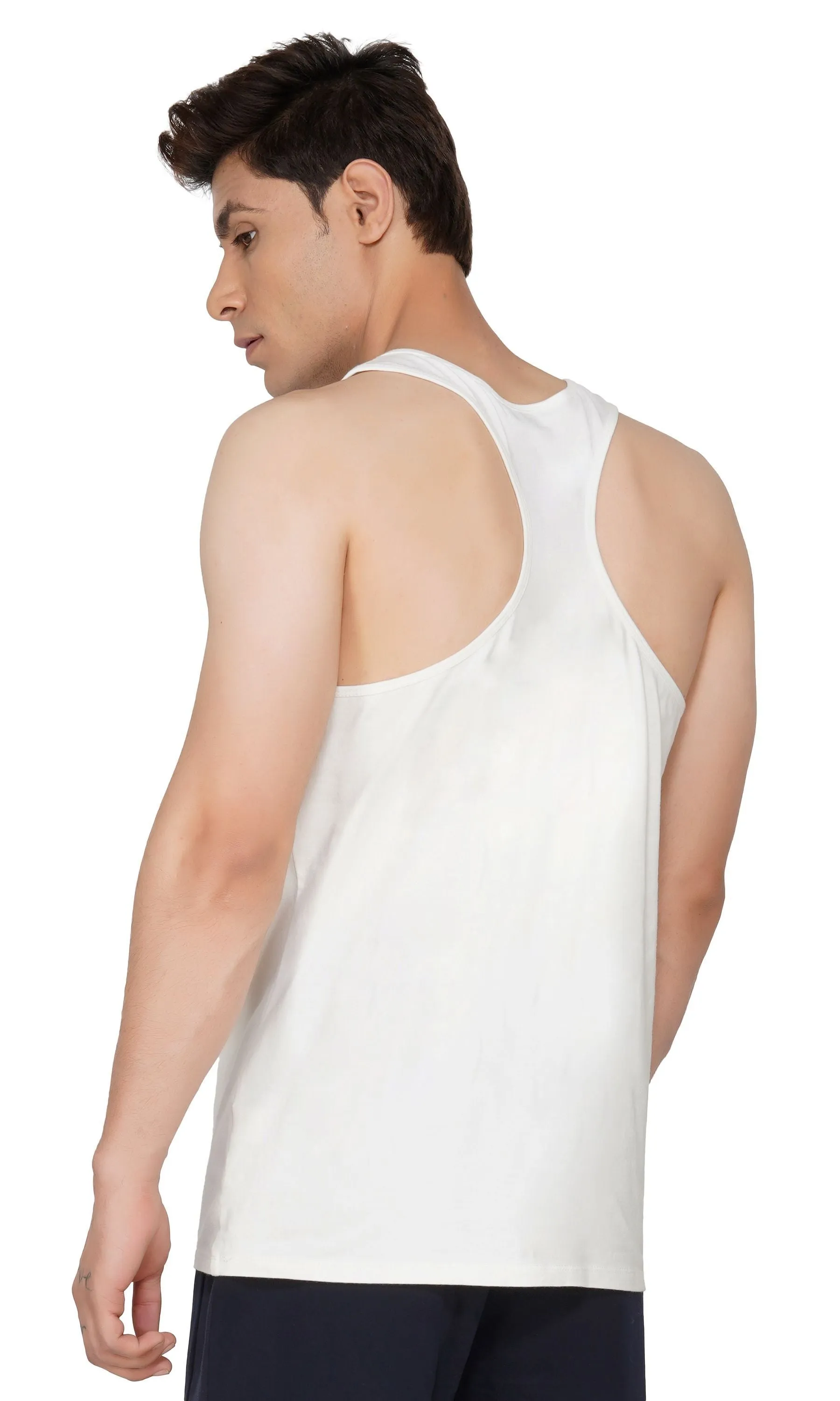 SLAY. Men's White Gym Vest BALLER Edition Printed